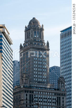 Captivating view of the Chicago Board of Trade Building showcasing its architectural details. 131242143