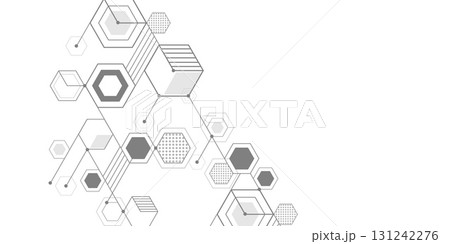 Technological white background. Mechanical Engineering background . Linear geometric drawing. Vector illustration. 131242276