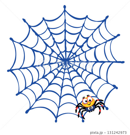 Vsai cartoon spider weaving blue web for halloween party decoration 131242973