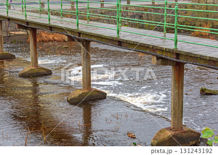 Pedestrian Bridge River Stream Pedestrian Bridge River Stream 131243192
