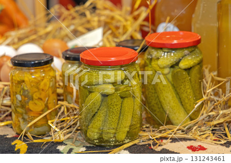 Pickled Cucumbers in Jars Pickled Cucumbers in Jars 131243461