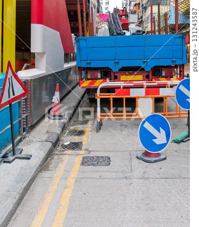 Parked Truck Construction Parked Truck Construction 131243587