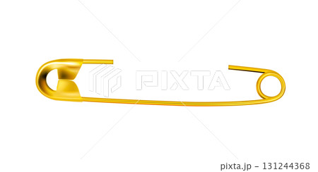 Gold safety pin pinned, golden template isolated on transparent background. Png Gold safety pin pinned, golden template isolated on transparent background. Png 131244368