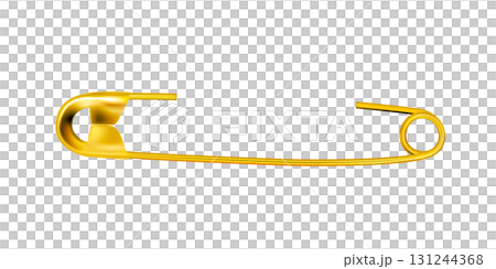 Gold safety pin pinned, golden template isolated on transparent background. Png Gold safety pin pinned, golden template isolated on transparent background. Png 131244368