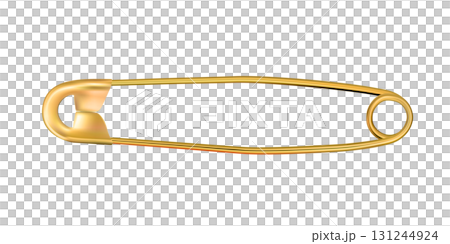 Gold safety pin pinned, golden template isolated on transparent background. Png Gold safety pin pinned, golden template isolated on transparent background. Png 131244924