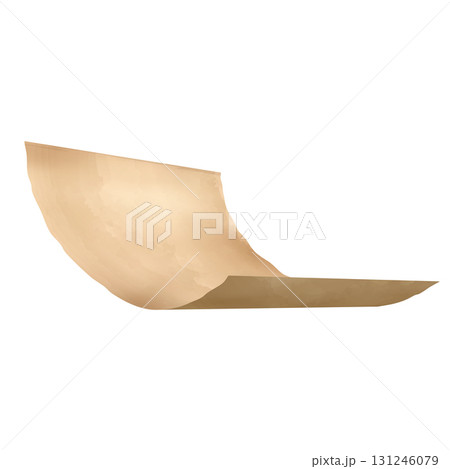 Realistic parchment paper flying, vector old blank craft paper sheet, vintage brown page, letter or note floating in air Realistic parchment paper flying, vector old blank craft paper sheet, vintage brown page, letter or note floating in air 131246079