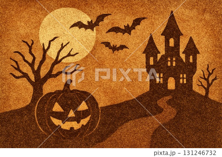 ハロウィン　イメージ　砂絵調 131246732