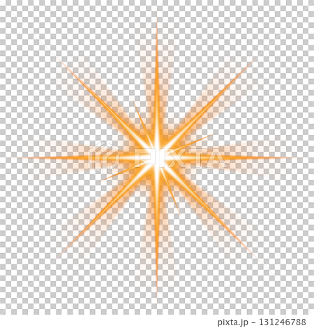 透明背景のオレンジ色の発光放射光 透明背景のオレンジ色の発光放射光 131246788
