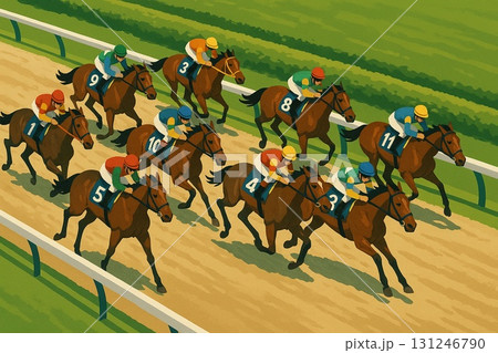競馬イメージ ベクター 競馬イメージ ベクター 131246790