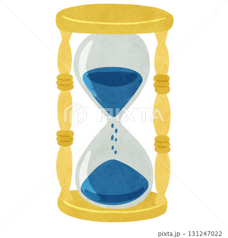 レトロな砂時計　水彩風手描きイラスト 131247022