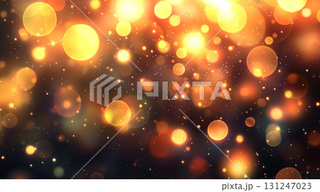 暖色の玉ボケが広がる抽象ライト背景 暖色の玉ボケが広がる抽象ライト背景 131247023