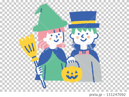 ハロウィン仮装の子どもたち_色 131247092