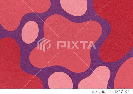 Abstract red, pink and violet background with amorphous shapes and spots, paper texture in flat organic design Abstract red, pink and violet background with amorphous shapes and spots, paper texture in flat organic design 131247106