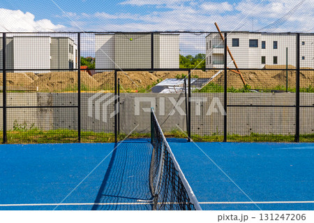 Empty padel court net Empty padel court net 131247206