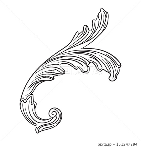 Decorative leaf hand drawing design element vector illustration 131247294