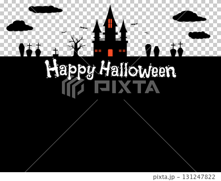 秋季材料萬聖節框架字母和雲 秋季材料萬聖節框架字母和雲 131247822