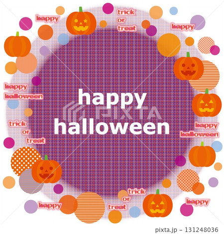 ハッピーハロウィーン　happy halloween　ジャック・オー・ランタン　かぼちゃ　チェック模 131248036