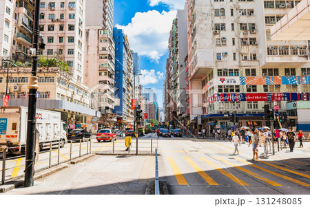 香港のメインストリート　ネイザンロード　※一部ソフトフォーカス 131248085