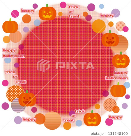 ハロウィーン フレーム ジャック・オー・ランタン かぼちゃ チェック模様 ハロウィーン フレーム ジャック・オー・ランタン かぼちゃ チェック模様 131248100