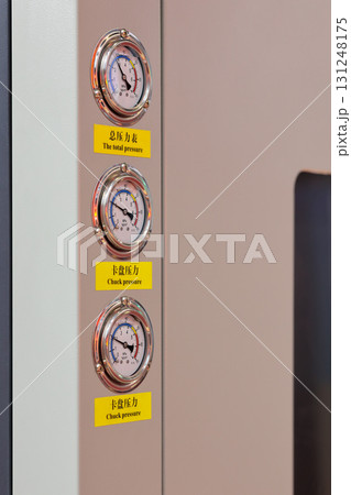analog pressure gauges closeup 131248175