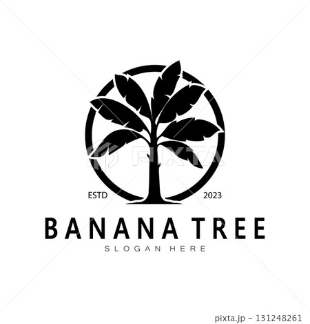 Simple Silhouette Banana Tree Logo. Flat Design vector Simple Silhouette Banana Tree Logo. Flat Design vector 131248261