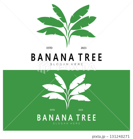 Simple Silhouette Banana Tree Logo. Flat Design vector Simple Silhouette Banana Tree Logo. Flat Design vector 131248271