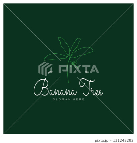 Simple Silhouette Banana Tree Logo. Flat Design vector Simple Silhouette Banana Tree Logo. Flat Design vector 131248292