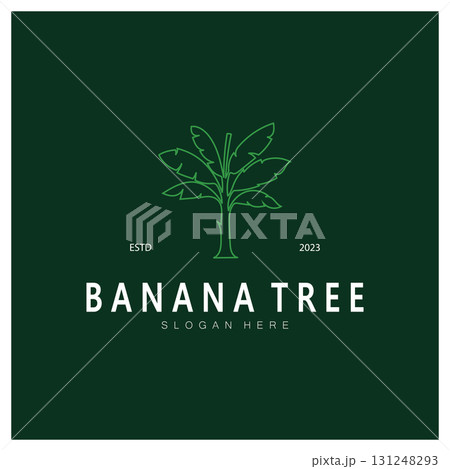 Simple Silhouette Banana Tree  Logo. Flat Design vector 131248293