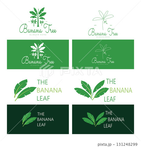 Simple Silhouette Banana Tree Logo. Flat Design vector Simple Silhouette Banana Tree Logo. Flat Design vector 131248299