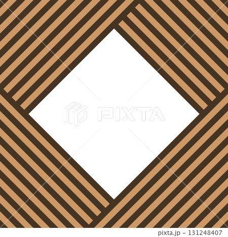 タイトル枠フレームの素材背景　こげ茶色ブラウンのストライプ柄　ひし形 131248407