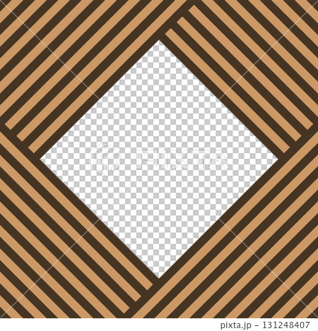 タイトル枠フレームの素材背景　こげ茶色ブラウンのストライプ柄　ひし形 131248407