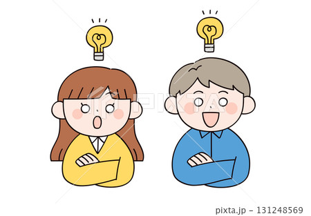 閃く男女2人のイラスト 131248569