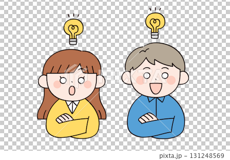 閃く男女2人のイラスト 131248569