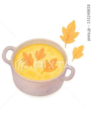 かぼちゃのグラタン 水彩イラスト PNG 透過背景 かぼちゃのグラタン 水彩イラスト PNG 透過背景 131248658