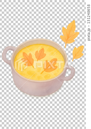 かぼちゃのグラタン 水彩イラスト PNG 透過背景 かぼちゃのグラタン 水彩イラスト PNG 透過背景 131248658