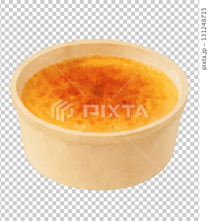 焦糖焦糖布丁水彩插畫PNG透明背景 131248715