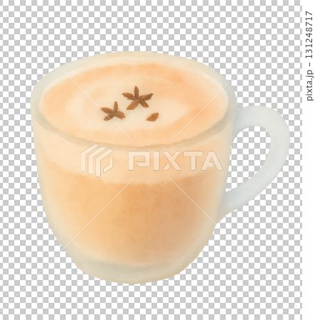 香料柴拿鐵水彩插圖PNG透明背景 131248717