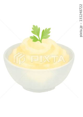 マッシュポテト 水彩イラスト PNG 透過背景 131248722