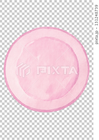 パステルピンクの皿 水彩イラスト PNG 透過背景 131248739