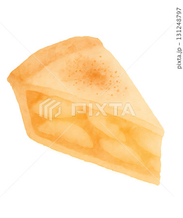 焼きたてのアップルパイ スライス 水彩イラスト PNG 透過背景 131248797