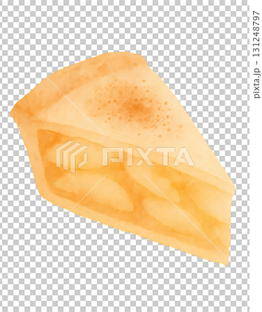 焼きたてのアップルパイ スライス 水彩イラスト PNG 透過背景 131248797
