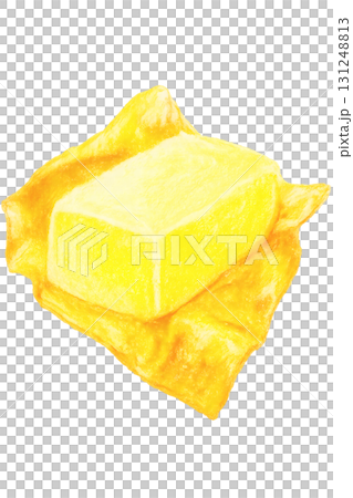 包裝紙上的黃色黃油油畫棒插圖PNG透明背景 131248813