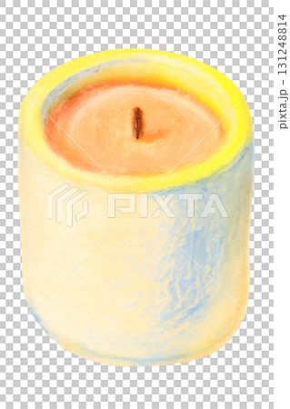 陶瓷杯中的蠟燭油畫棒插圖PNG透明背景 131248814