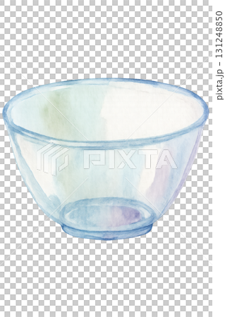 ガラスボウル 水彩イラスト PNG 透過背景 131248850