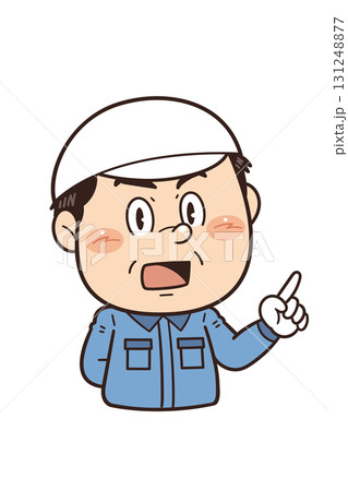工場や現場で働く男性作業員が指差しをしているイラスト|不安全行動・不安全状態・労働災害 工場や現場で働く男性作業員が指差しをしているイラスト|不安全行動・不安全状態・労働災害 131248877