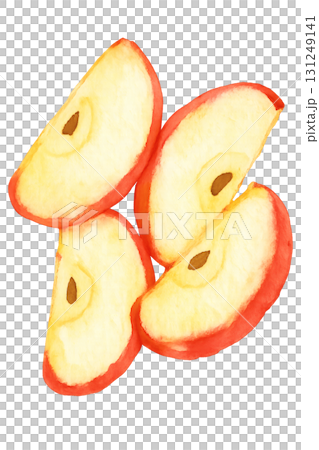 蘋果切水彩插畫PNG透明背景 蘋果切水彩插畫PNG透明背景 131249141