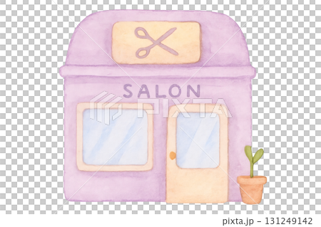 美容院水彩插畫PNG透明背景 131249142