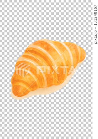 光澤的羊角麵包水彩插圖PNG透明背景 光澤的羊角麵包水彩插圖PNG透明背景 131249167