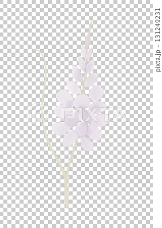 薄紫色の葛の花 水彩イラスト PNG 透過背景 131249231