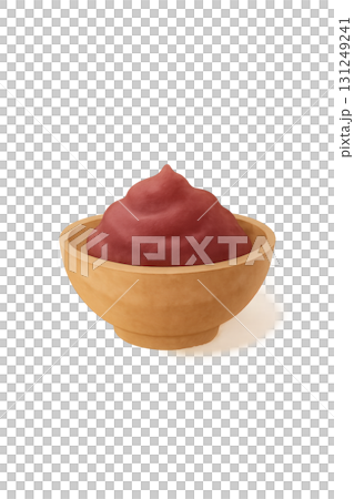 Koshian盛在小碗裡水彩插圖PNG透明背景 Koshian盛在小碗裡水彩插圖PNG透明背景 131249241